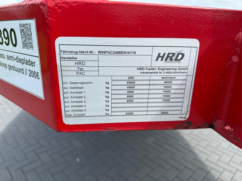 HRD UOPLYST DIEPLADER, 3 ASSEN, GOEDE STAAT, GOEDE BANDEN. - Semi-remorque surbaissé: photos 5 HRD UOPLYST DIEPLADER, 3 ASSEN, GOEDE STAAT, GOEDE BANDEN. - Semi-remorque surbaissé: photos 5