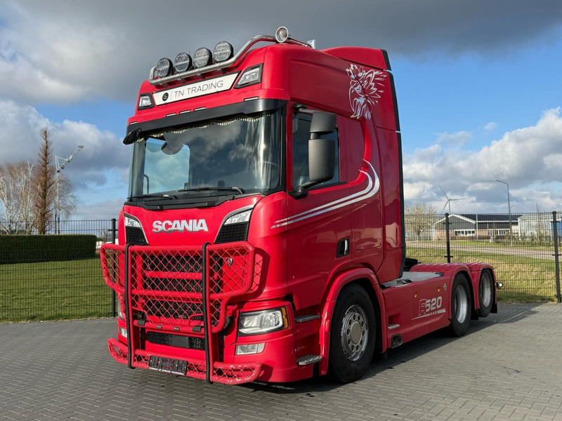 Tracteur routier Scania R520 V8 NGS VOLLUCHT, LEER, BULLBAR, ZONDER EGR, BOOGIE.: photos 11