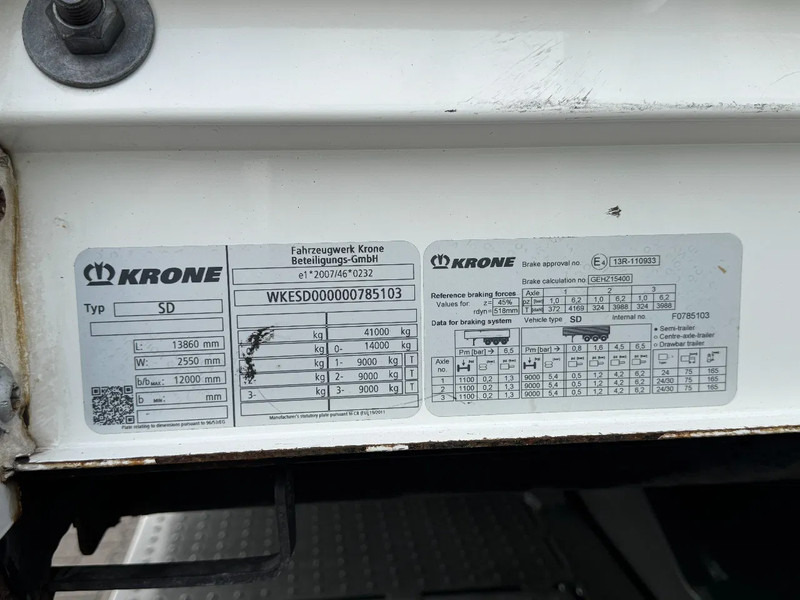 Semi-remorque rideaux coulissants Krone Schuifzeil -Dak / BPW-Assen / APK 10-2026: photos 10 Semi-remorque rideaux coulissants Krone Schuifzeil -Dak / BPW-Assen / APK 10-2026: photos 10
