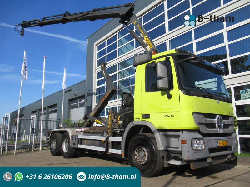 Mercedes-Benz Actros 2632 6X4 Steel + Palfinger PK18002-EH + 20T Haak Hook Haken - Camion porte-conteneur/ Caisse mobile, Camion grue: photos 1 Mercedes-Benz Actros 2632 6X4 Steel + Palfinger PK18002-EH + 20T Haak Hook Haken - Camion porte-conteneur/ Caisse mobile, Camion grue: photos 1