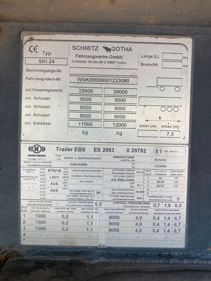 Crédit-bail de  Schmitz Cargobull SKI 24 SL06-7.2 GOTHA SAF ALU Schmitz Cargobull SKI 24 SL06-7.2 GOTHA SAF ALU: photos 10