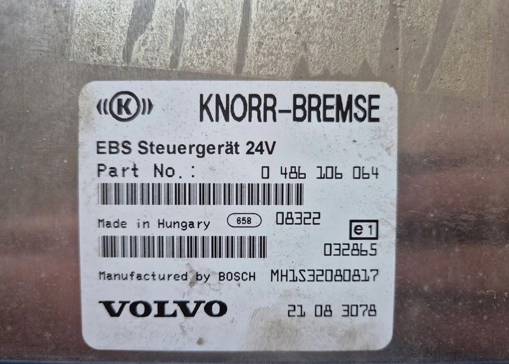 STEROWNIK KASETA EBS KNORR-BREMSE 0486106064 21083078 - Bloc de gestion: photos 2 STEROWNIK KASETA EBS KNORR-BREMSE 0486106064 21083078 - Bloc de gestion: photos 2
