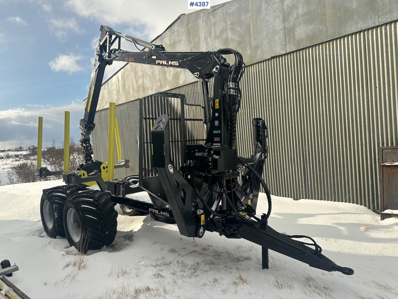 2023 Palms u12 timber trailer w/ Palms 5,85 krane. Never used. - Remorque grumier: photos 1 2023 Palms u12 timber trailer w/ Palms 5,85 krane. Never used. - Remorque grumier: photos 1