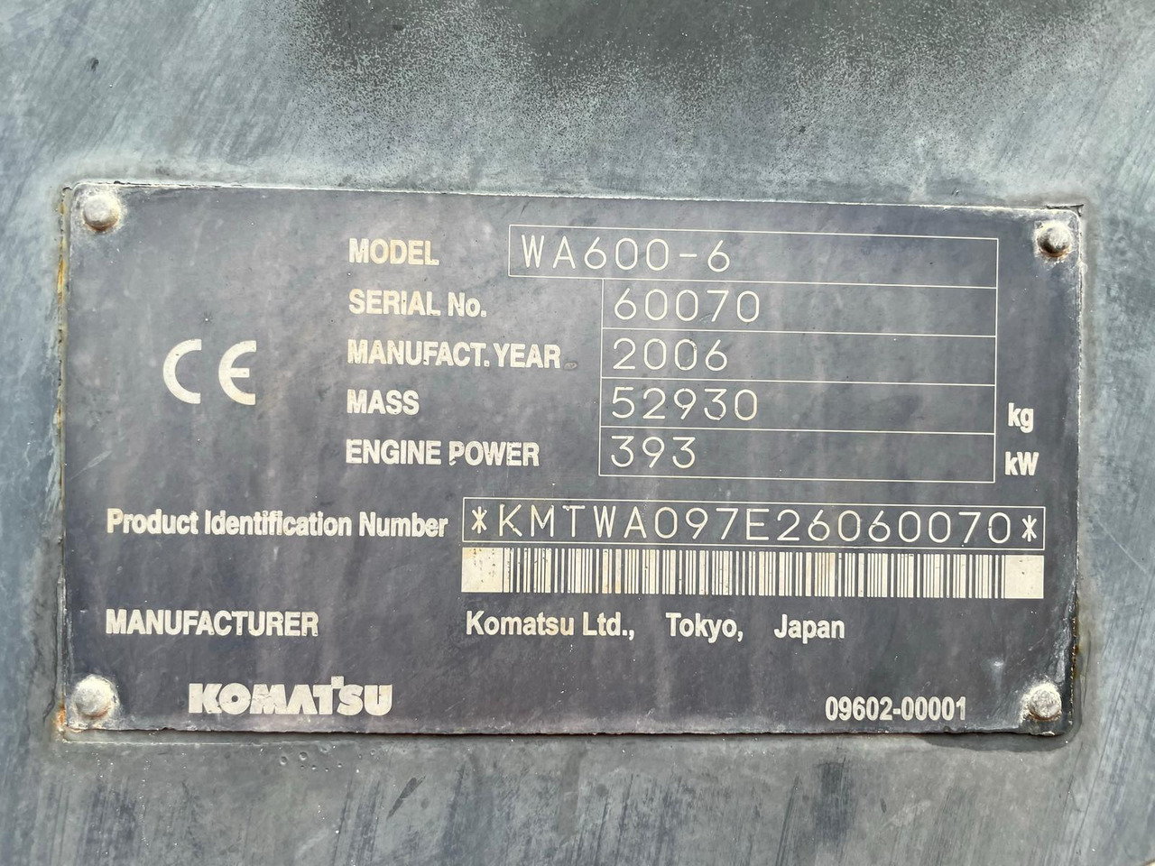 Crédit-bail de KOMATSU WA600-6 KOMATSU WA600-6: photos 6