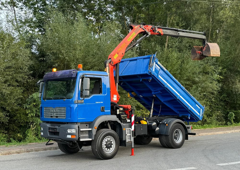 MAN * MAN 18 280 * KIPER WYWROTKA * 4x4 * HDS Palfinger 120 STAN BARDZO DOBRY * Sprowadzony - Camion benne: photos 1 MAN * MAN 18 280 * KIPER WYWROTKA * 4x4 * HDS Palfinger 120 STAN BARDZO DOBRY * Sprowadzony - Camion benne: photos 1