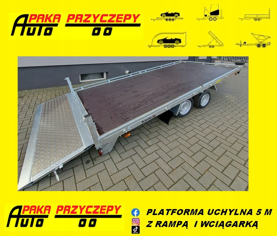 PRZYCZEPA PLATFORMA 508 CM, UCHYŁOWA Z WCIĄGARKĄ, DMC 3500 KG / PLATFORM TRAILER 508 CM, TILTING WITH WINCH, DMC 3500 KG - Remorque plateau: photos 1 PRZYCZEPA PLATFORMA 508 CM, UCHYŁOWA Z WCIĄGARKĄ, DMC 3500 KG / PLATFORM TRAILER 508 CM, TILTING WITH WINCH, DMC 3500 KG - Remorque plateau: photos 1