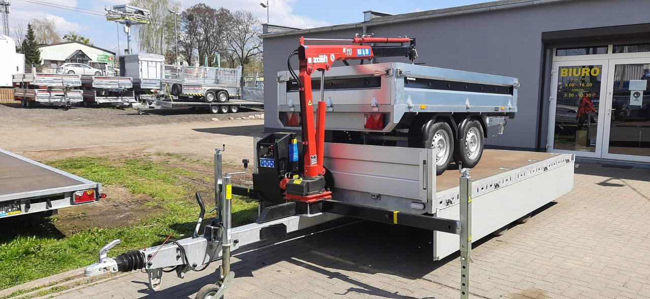 PRZYCZEPA PLATFORMA Z DŹWIGIEM HDS MAXILIFT 110 / PLATFORM TRAILER WITH HDS MAXILIFT 110 CRANE - Remorque plateau: photos 3 PRZYCZEPA PLATFORMA Z DŹWIGIEM HDS MAXILIFT 110 / PLATFORM TRAILER WITH HDS MAXILIFT 110 CRANE - Remorque plateau: photos 3
