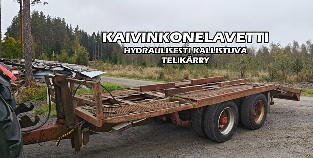 Kaivinkonelavetti - hydraulinen - KATSO VIDEO - Remorque porte engin: photos 1 Kaivinkonelavetti - hydraulinen - KATSO VIDEO - Remorque porte engin: photos 1