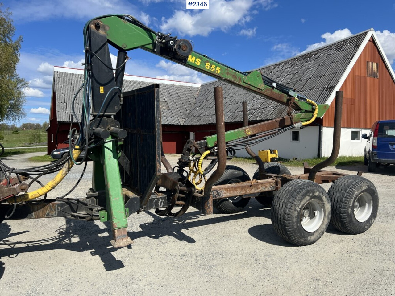 Forrest trailer with grip / crane - Palms 655 (SEE VIDEO) - Remorque grumier: photos 1 Forrest trailer with grip / crane - Palms 655 (SEE VIDEO) - Remorque grumier: photos 1