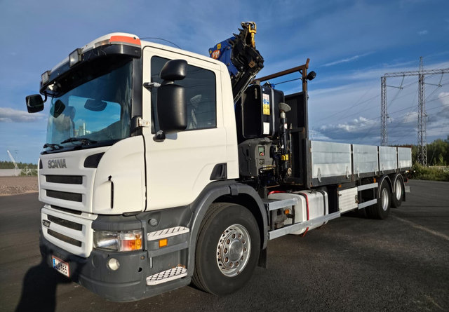ScaniaP380 6x2 + 2016vm PM 18024 SP - Camion plateau, Camion grue: photos 2 ScaniaP380 6x2 + 2016vm PM 18024 SP - Camion plateau, Camion grue: photos 2