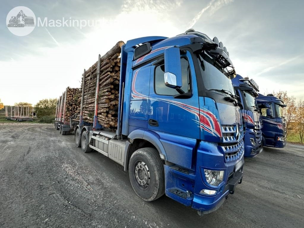 Mercedes-Benz Arocs 2858 timmerbil med kran - Camion grumier: photos 3 Mercedes-Benz Arocs 2858 timmerbil med kran - Camion grumier: photos 3
