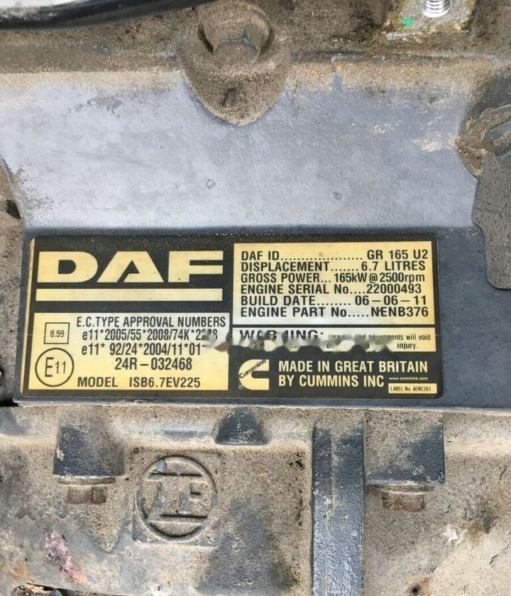 DAF GR165 U2 DAF Lf45 - Moteur pour Camion: photos 1 DAF GR165 U2 DAF Lf45 - Moteur pour Camion: photos 1