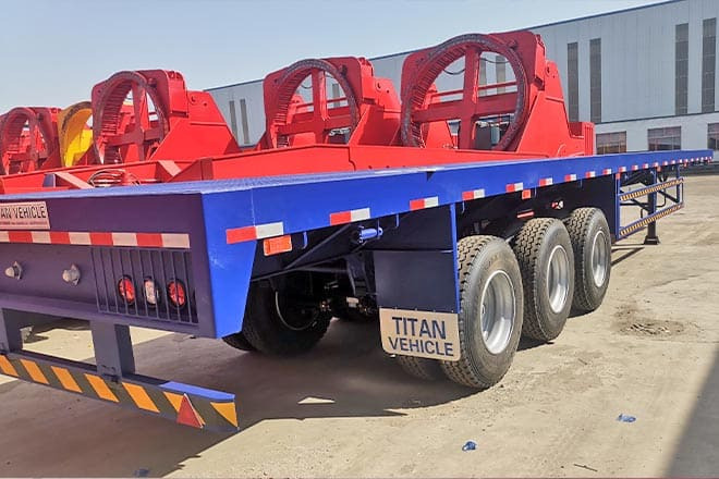 TITAN 3 Axle Extendable Flatbed Trailers for Sale in Angola - Semi-remorque plateau: photos 5 TITAN 3 Axle Extendable Flatbed Trailers for Sale in Angola - Semi-remorque plateau: photos 5