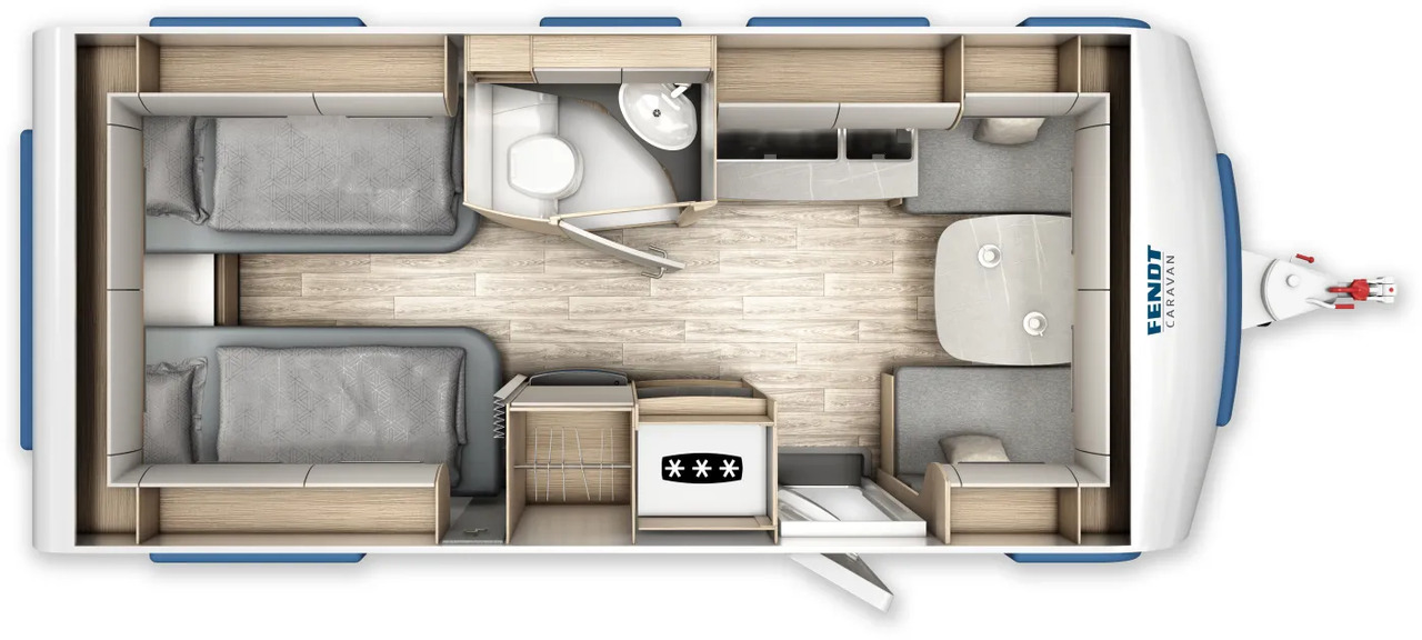 Fendt Bianco Selection 495 SG Safety, Shower, 2.000 KG, GFK - Caravane: photos 2 Fendt Bianco Selection 495 SG Safety, Shower, 2.000 KG, GFK - Caravane: photos 2