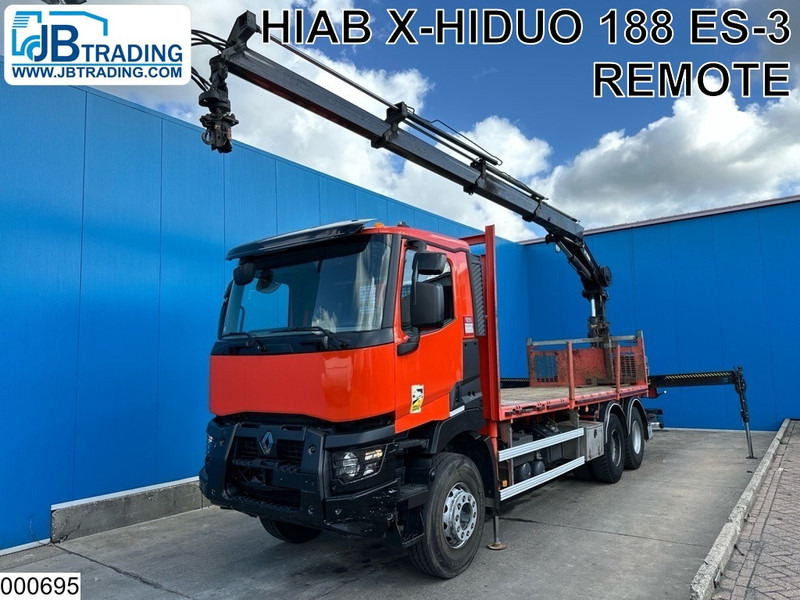Renault C 430 EURO 6, Steel spring suspension, Hiab - Camion plateau, Camion grue: photos 1 Renault C 430 EURO 6, Steel spring suspension, Hiab - Camion plateau, Camion grue: photos 1