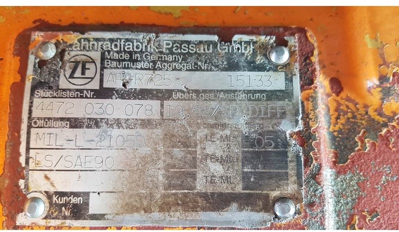 ZF AP-R725 - Zeppelin ZL 100 - Axle - Essieu et pièces pour Engins de chantier: photos 5 ZF AP-R725 - Zeppelin ZL 100 - Axle - Essieu et pièces pour Engins de chantier: photos 5