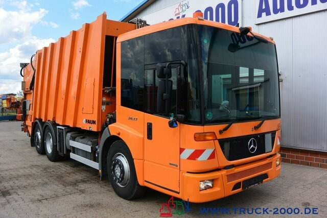 Benne à ordures ménagères pour transport de déchets Mercedes-Benz Econic 2633 Faun Variopress 522 Zöller Schüttung: photos 10