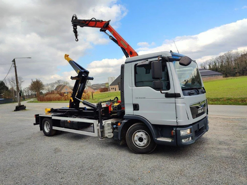 MAN TGL 12.250 Containersysteem Jimeca met kraan Palfinger PK4501 - Camion ampliroll, Camion grue: photos 2 MAN TGL 12.250 Containersysteem Jimeca met kraan Palfinger PK4501 - Camion ampliroll, Camion grue: photos 2