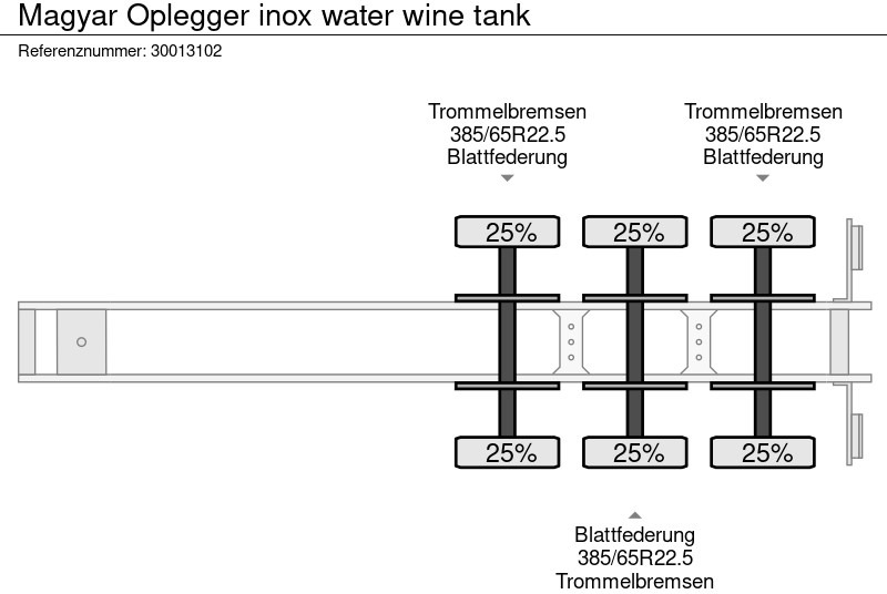 Semi-remorque citerne Magyar Oplegger inox water wine tank: photos 12