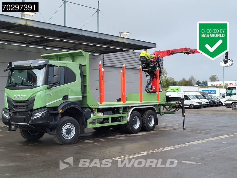 Iveco T-Way 450 6X6 UNUSED! Palfinger Q150Z Crane Retarder Holztransport Big-Axle LED Euro 6 - Camion grumier, Camion grue: photos 1 Iveco T-Way 450 6X6 UNUSED! Palfinger Q150Z Crane Retarder Holztransport Big-Axle LED Euro 6 - Camion grumier, Camion grue: photos 1