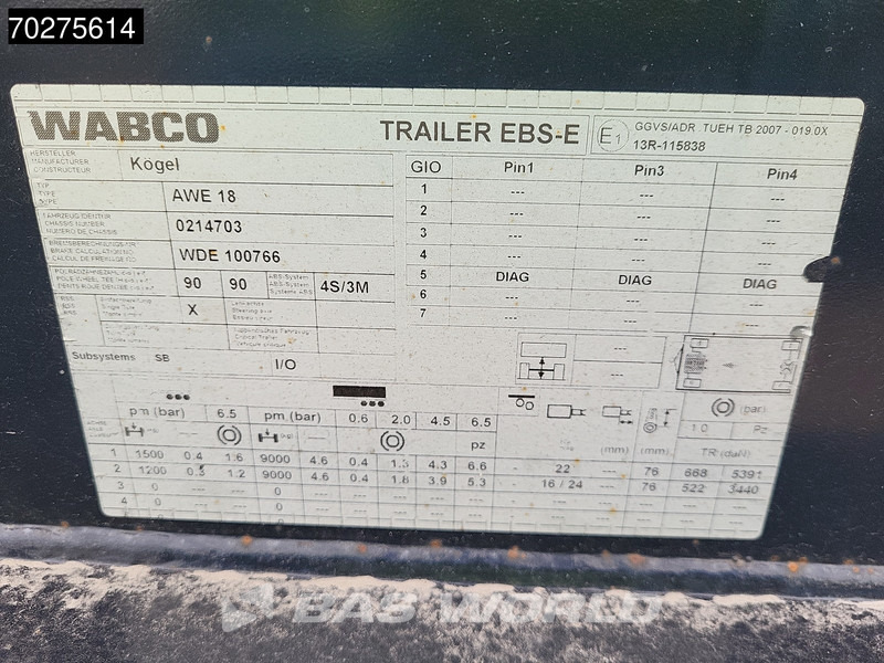 Crédit-bail de Kögel AW 18 Kögel AW 18: photos 18 Crédit-bail de Kögel AW 18 Kögel AW 18: photos 18