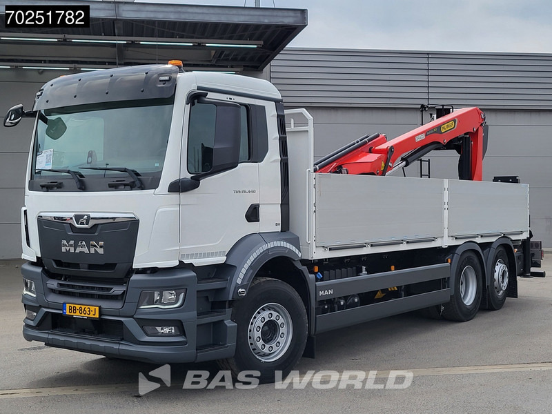 MAN TGS 26.440 6X2 NEW NL-Truck Palfinger PK 20.501 L TEC3 Kran Crane Euro 6 - Camion plateau, Camion grue: photos 1 MAN TGS 26.440 6X2 NEW NL-Truck Palfinger PK 20.501 L TEC3 Kran Crane Euro 6 - Camion plateau, Camion grue: photos 1