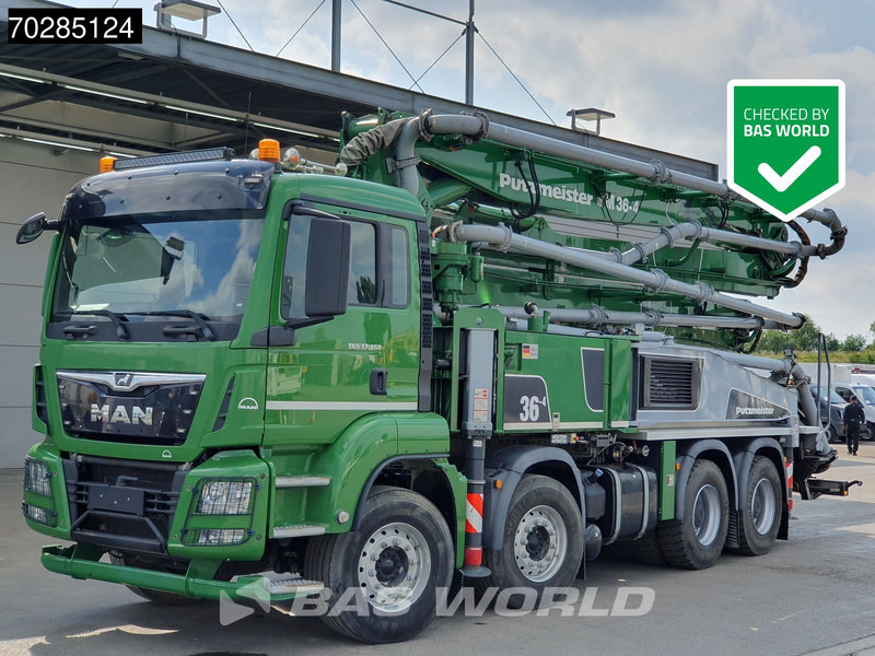 MAN TGS 37.460 8X4 Putzmeister M36-4 Pump Manual Big-Axle Steelsuspension Navi Euro 6 - Camion pompe: photos 1 MAN TGS 37.460 8X4 Putzmeister M36-4 Pump Manual Big-Axle Steelsuspension Navi Euro 6 - Camion pompe: photos 1