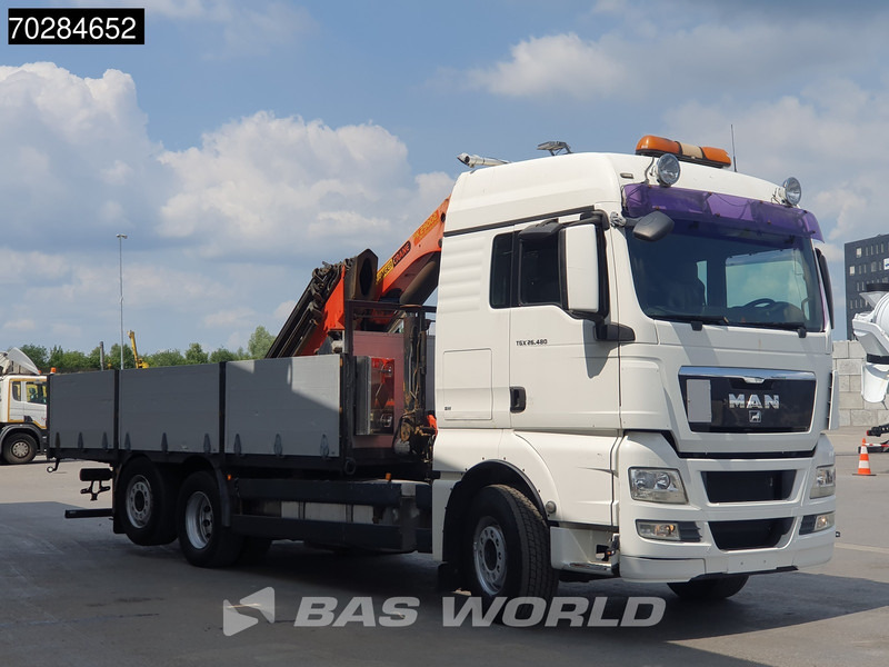 Camion plateau, Camion grue MAN TGX 26.480 TGX 6X2 Palfinger PK29002 Kran Crane 8 extensions Retarder Manual Euro 4: photos 18