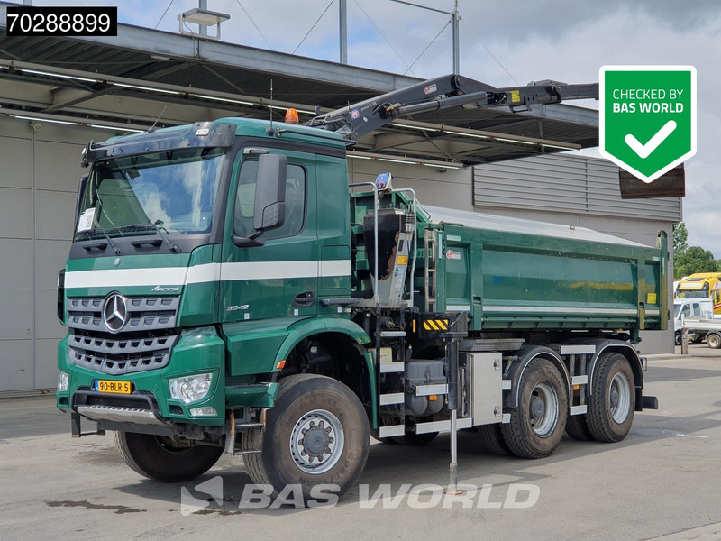 Mercedes-Benz Arocs 3342 Arocs 6X6 NL-Truck HMF 1643 Z-Crane Kran Steering Axle Big-Axle Euro 6 - Camion benne, Camion grue: photos 1 Mercedes-Benz Arocs 3342 Arocs 6X6 NL-Truck HMF 1643 Z-Crane Kran Steering Axle Big-Axle Euro 6 - Camion benne, Camion grue: photos 1