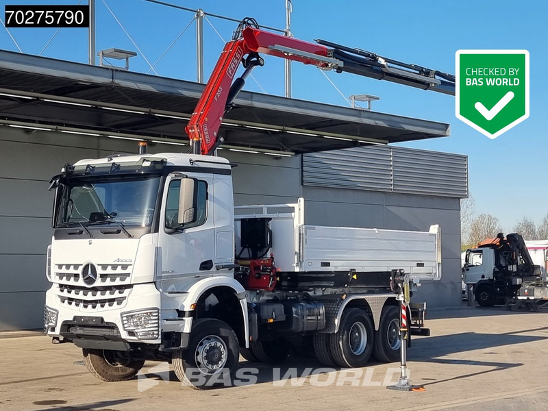 Mercedes-Benz Arocs 3348 6X6 Full Steel Retarder Fassi 25T/M Crane Kran Euro 6 - Camion benne, Camion grue: photos 1 Mercedes-Benz Arocs 3348 6X6 Full Steel Retarder Fassi 25T/M Crane Kran Euro 6 - Camion benne, Camion grue: photos 1
