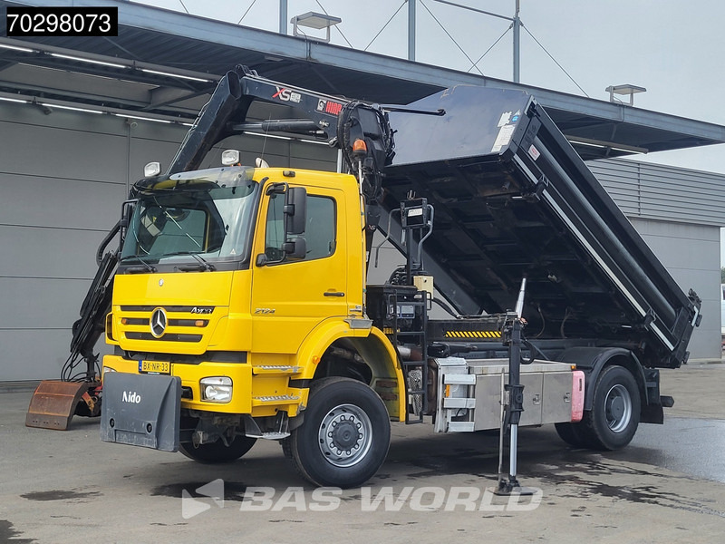 Camion benne, Camion grue Mercedes-Benz Axor 2124 Axor 4X4 8m3 Tipper HIAB 122 B-2 HIDUO Crane Steel suspension Automatic Big-Axle Euro 5: photos 13