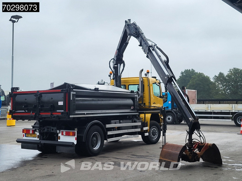 Camion benne, Camion grue Mercedes-Benz Axor 2124 Axor 4X4 8m3 Tipper HIAB 122 B-2 HIDUO Crane Steel suspension Automatic Big-Axle Euro 5: photos 8
