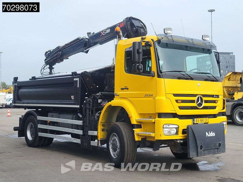 Camion benne, Camion grue Mercedes-Benz Axor 2124 Axor 4X4 8m3 Tipper HIAB 122 B-2 HIDUO Crane Steel suspension Automatic Big-Axle Euro 5: photos 17