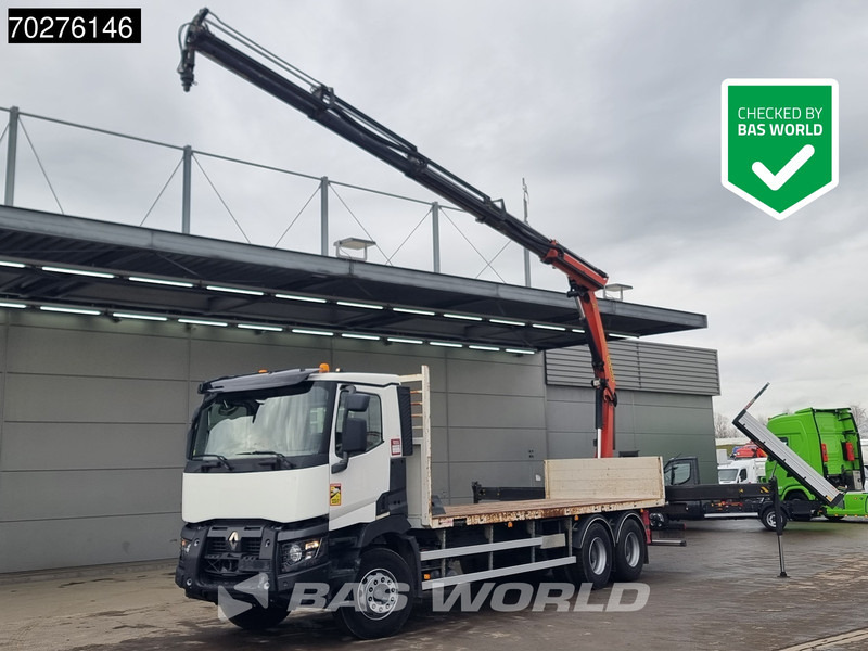 Renault C 380 6X4 Palfinger PK18002-EH Kran Crane Remote Automatic Retarder Euro 6 - Camion plateau, Camion grue: photos 1 Renault C 380 6X4 Palfinger PK18002-EH Kran Crane Remote Automatic Retarder Euro 6 - Camion plateau, Camion grue: photos 1