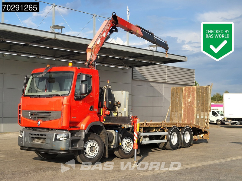 Renault Premium 380 8X4 Fassi F165A.2.22 Crane Kran Hydraulic Ramp Lift-Axle Euro 5 - Camion plateau, Camion grue: photos 1 Renault Premium 380 8X4 Fassi F165A.2.22 Crane Kran Hydraulic Ramp Lift-Axle Euro 5 - Camion plateau, Camion grue: photos 1