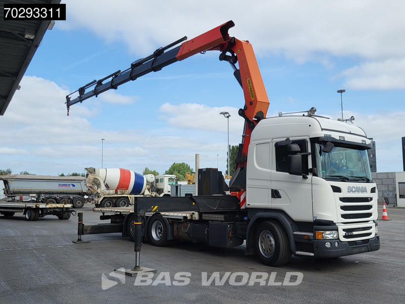 Camion plateau, Camion grue Scania G410 6X2 Combi Palfinger 53002 SH Kran Crane Lift+steering ACC Navi Euro 6: photos 8