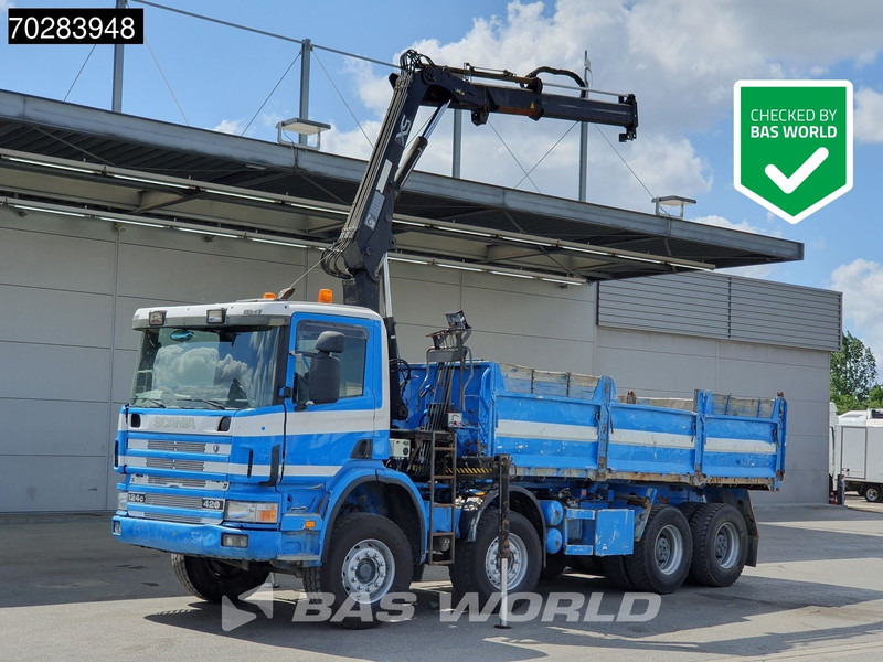 Scania G420 8X4 15m3 tipper Hiab 144 Crane Steelsuspension Manual Big-Axle Euro 3 - Camion benne, Camion grue: photos 1 Scania G420 8X4 15m3 tipper Hiab 144 Crane Steelsuspension Manual Big-Axle Euro 3 - Camion benne, Camion grue: photos 1