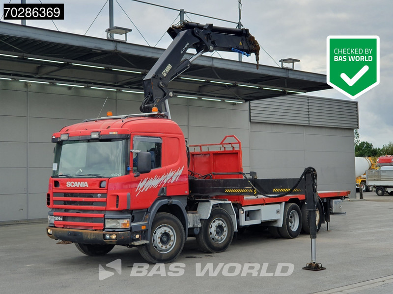 Scania P124 P 8X2 HIAB 477EP-5 HIPRO 2013 year Kran Crane Lift Axle Manual Euro 2 - Camion plateau, Camion grue: photos 1 Scania P124 P 8X2 HIAB 477EP-5 HIPRO 2013 year Kran Crane Lift Axle Manual Euro 2 - Camion plateau, Camion grue: photos 1