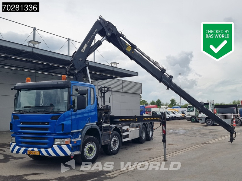 Scania P420 8X2 NL-Truck Hiab 377EP-4 Hipro Kran + Transcom TRC28S Euro 5 - Camion ampliroll, Camion grue: photos 1 Scania P420 8X2 NL-Truck Hiab 377EP-4 Hipro Kran + Transcom TRC28S Euro 5 - Camion ampliroll, Camion grue: photos 1