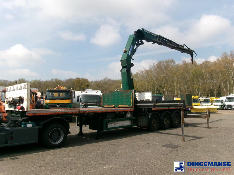 Massey Platform trailer + HMF 4720 K3 crane - Semi-remorque plateau: photos 1 Massey Platform trailer + HMF 4720 K3 crane - Semi-remorque plateau: photos 1