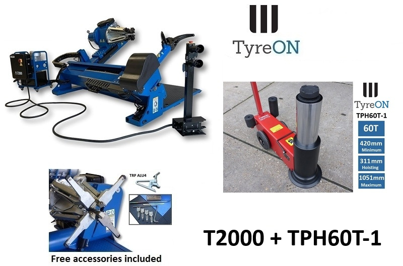 2-speed 60 Inch truck tyre changer + 60T 1-stage air hydraulic jack - Équipement de garage: photos 1 2-speed 60 Inch truck tyre changer + 60T 1-stage air hydraulic jack - Équipement de garage: photos 1