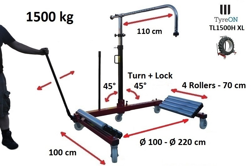 TL1500H XL Heavy duty agricluture wheel dolly XL 1500 kg - Équipement de garage: photos 3 TL1500H XL Heavy duty agricluture wheel dolly XL 1500 kg - Équipement de garage: photos 3