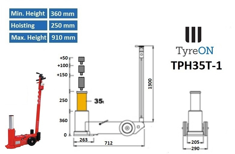 TPH35T-1 Air hydraulic jack 35 Tons - Équipement de garage: photos 2 TPH35T-1 Air hydraulic jack 35 Tons - Équipement de garage: photos 2