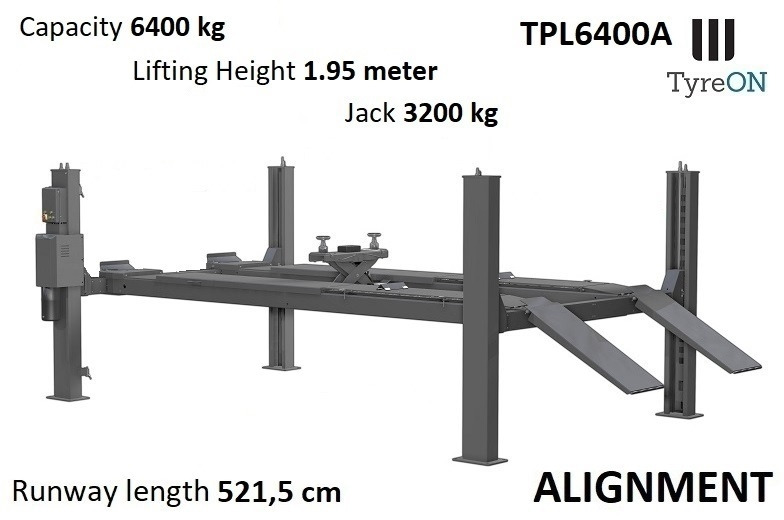 TPL6400A 4 post alignment lift - 5,2 m runways - 6.4T - Équipement de garage: photos 1 TPL6400A 4 post alignment lift - 5,2 m runways - 6.4T - Équipement de garage: photos 1