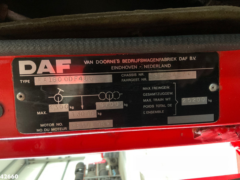 Camion multibenne DAF FA 1600 DF 485 14 Ton portaalarmsysteem Oldtimer: photos 14
