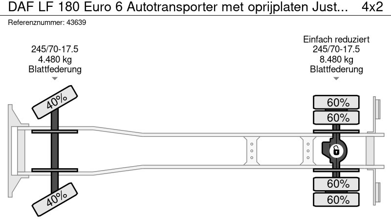 Camion porte-voitures DAF LF 180 Euro 6 Autotransporter met oprijplaten Just 136.604 km!: photos 17