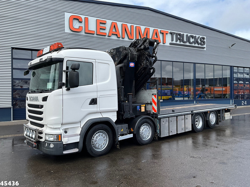 Camion grue Scania R490 8x2 Euro 6 Retarder HMF 85 Tonmeter laadkraan + Fly-jib: photos 9