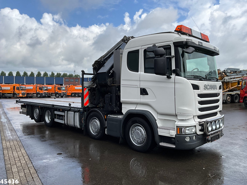 Camion grue Scania R490 8x2 Euro 6 Retarder HMF 85 Tonmeter laadkraan + Fly-jib: photos 8