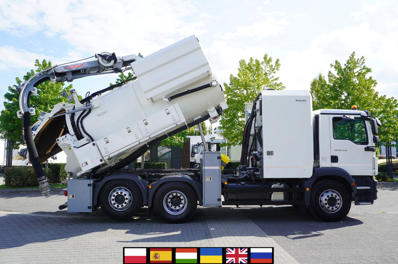MAN TGM 26.340 E6 / RIVARD sewage cleaner 11.8 m3 / 170 tho. km / steered axle - Camion hydrocureur: photos 1 MAN TGM 26.340 E6 / RIVARD sewage cleaner 11.8 m3 / 170 tho. km / steered axle - Camion hydrocureur: photos 1