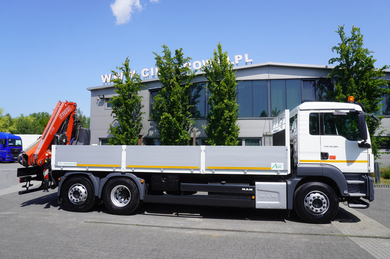 MAN TGS 26.360 Flatbed / Fassi F175 7.7 T / steered 3rd axle - Camion plateau, Camion grue: photos 3 MAN TGS 26.360 Flatbed / Fassi F175 7.7 T / steered 3rd axle - Camion plateau, Camion grue: photos 3